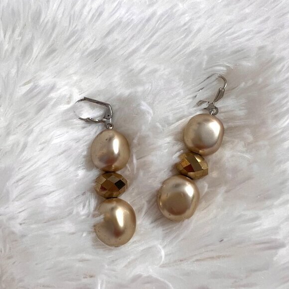 Handmade Beaded Goldtone Necklace with Earrings 24 in - Picture 7 of 13